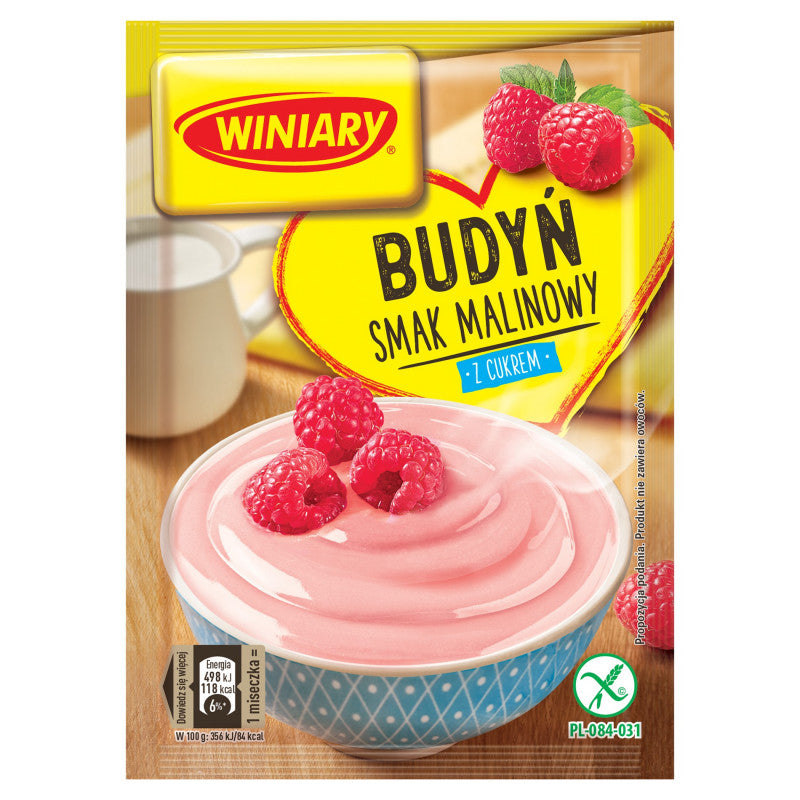 Winiary Budyń z cukrem smak malinowy 60 g
