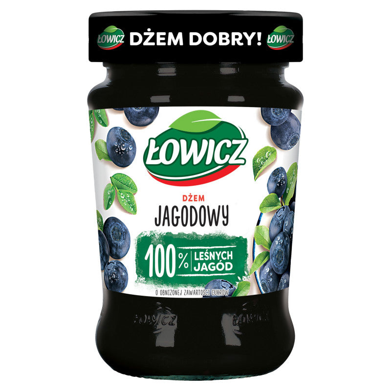 Łowicz Dżem jagodowy o obniżonej zawartości cukrów 280 g