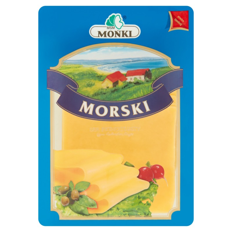 MSM Mońki Morski ser pełnotłusty typu holenderskiego plastry 150 g