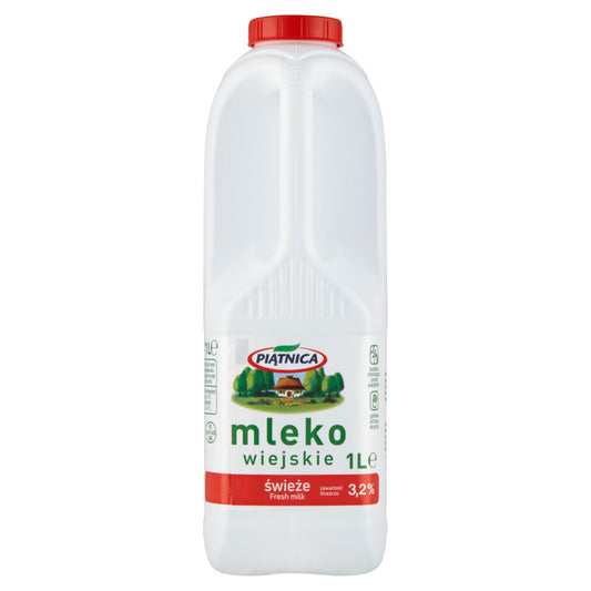 Piątnica Mleko wiejskie świeże 3,2% 1 l