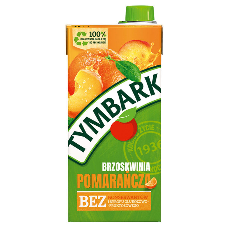 Tymbark Napój owocowy brzoskwinia pomarańcza 1 l